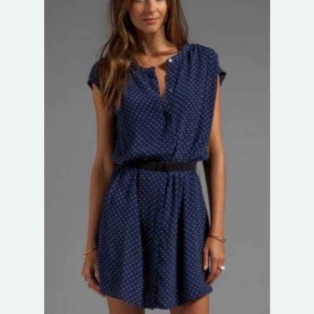 JOIE SOFT Festival Star Moon Dress Blue Size S super soft viscose - missing belt - Picture 1 of 7